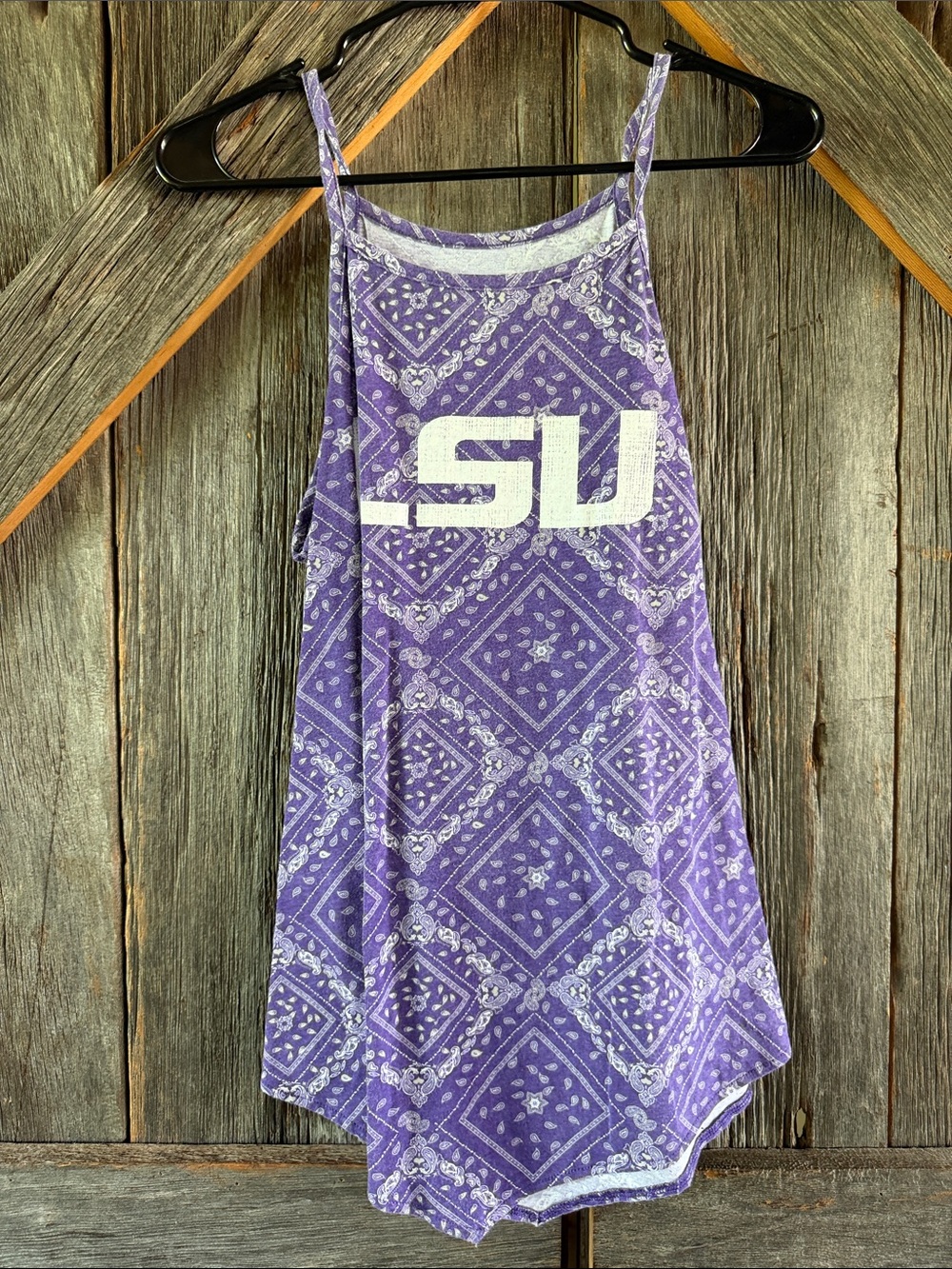 Wrangler Purple Bandana-Print Spaghetti Strap Camisole with White Logo